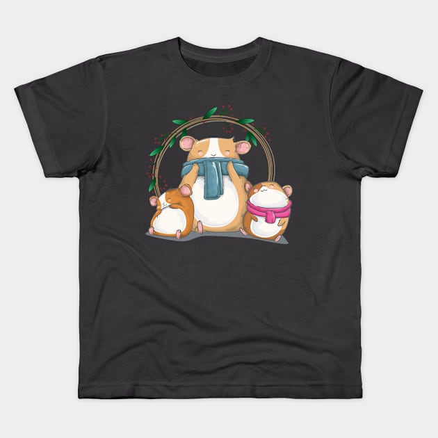 Happy Cute Guinea Pig Family Kids T-Shirt by lolisfresh